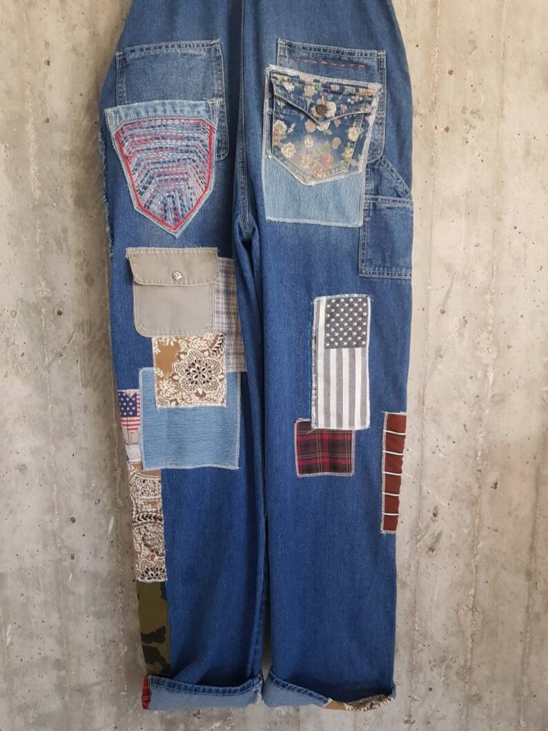 Women Casually Denim Overalls Cotton Jumpsuits Bib Loose | Etsy