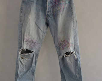 All SIZES High Waist Destroyed Boyfriend Jeans Distressed and - Etsy