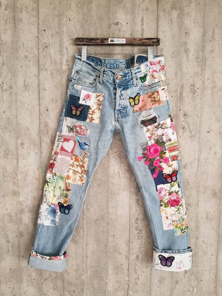 Distressed Vintage Boyfriend Jeans/Hipster Jeans/All | Etsy