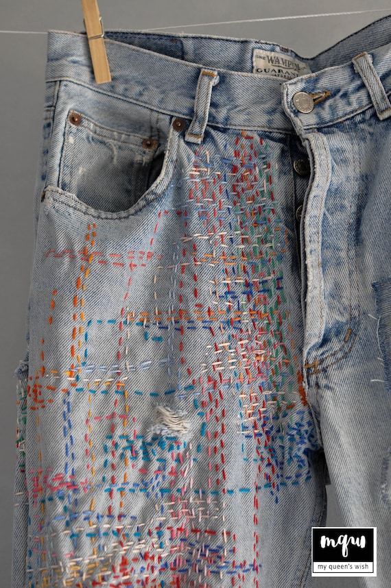 vintage levi's 501 distressed jeans
