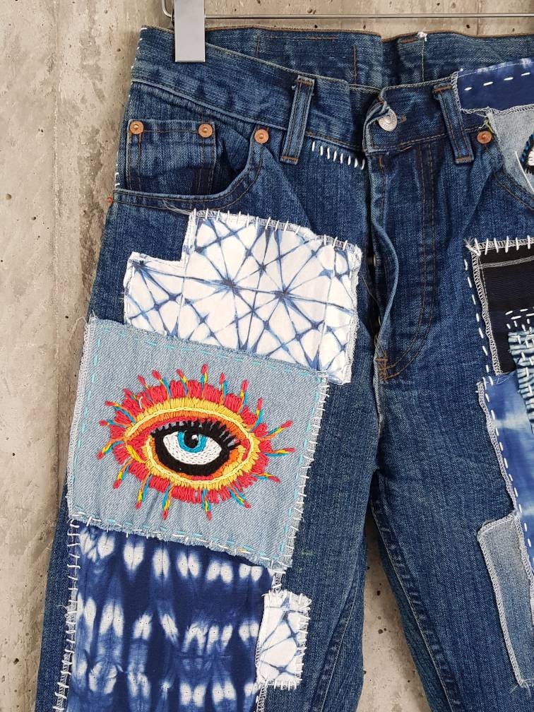 Vintage Jean'sCustom ripped vintage style high rise | Etsy