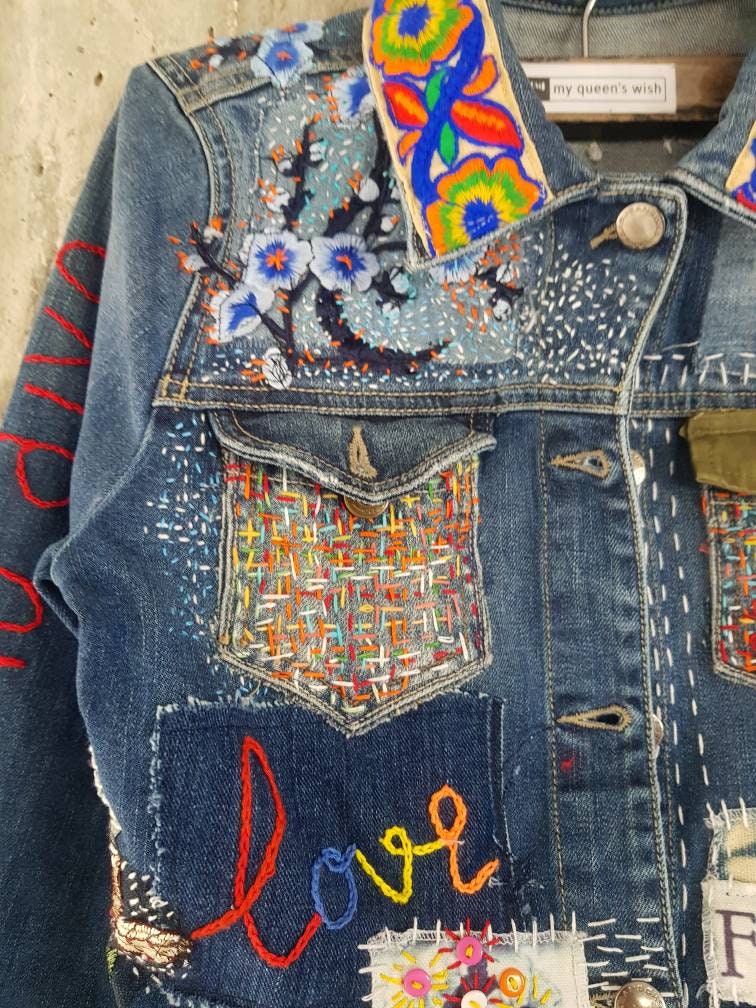 Damaged Vintage Denim Jacket/jeans Jacket From 80's/grunge Damaged Vintage Denim Jacket/jeans Jacket From 80's/grunge