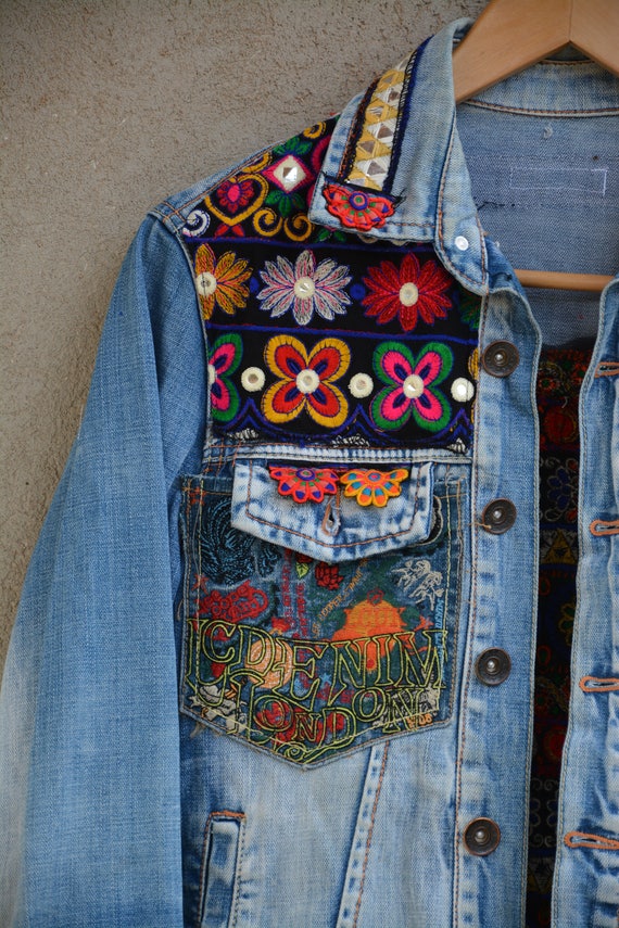 Large denim jacket top