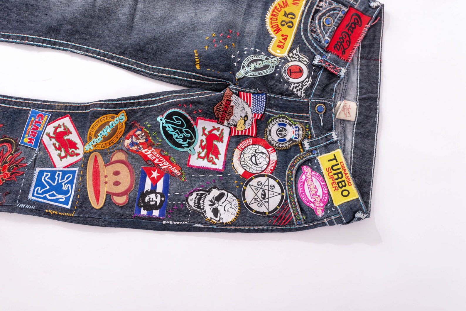 Patched Denim / Patched Jeans / Reworked Vintage Jeans With - Etsy