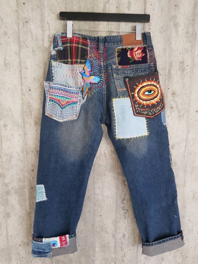 Vintage apcycledĺ Jean's vintage lee | Etsy