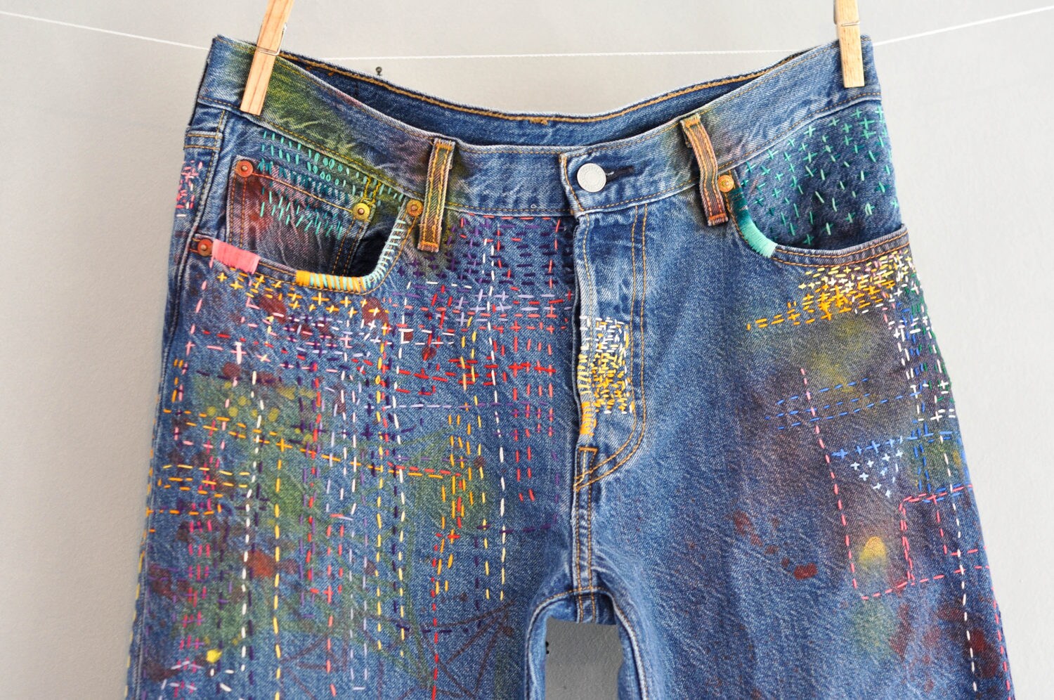 Jeans Pathchesdenime Vintage/vintage Levi's 501 High - Etsy