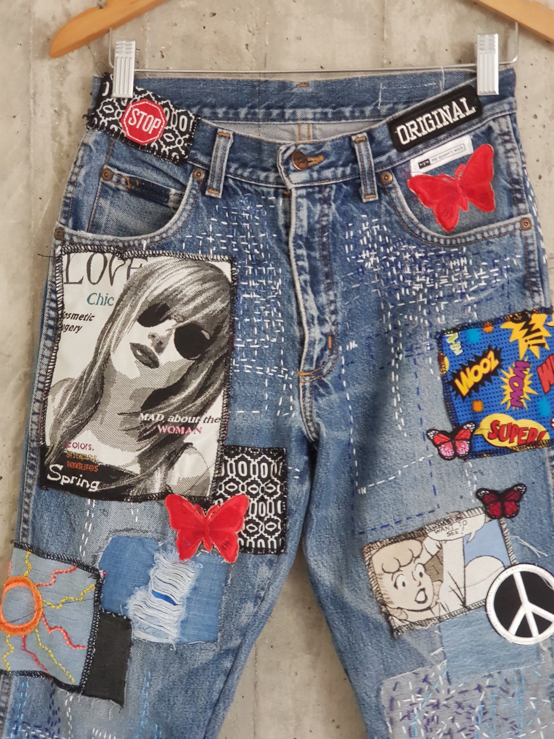 Vintage 90s jeans with panelling detail