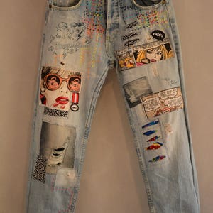 All SIZES High Waist Destroyed Boyfriend Jeans Distressed and - Etsy