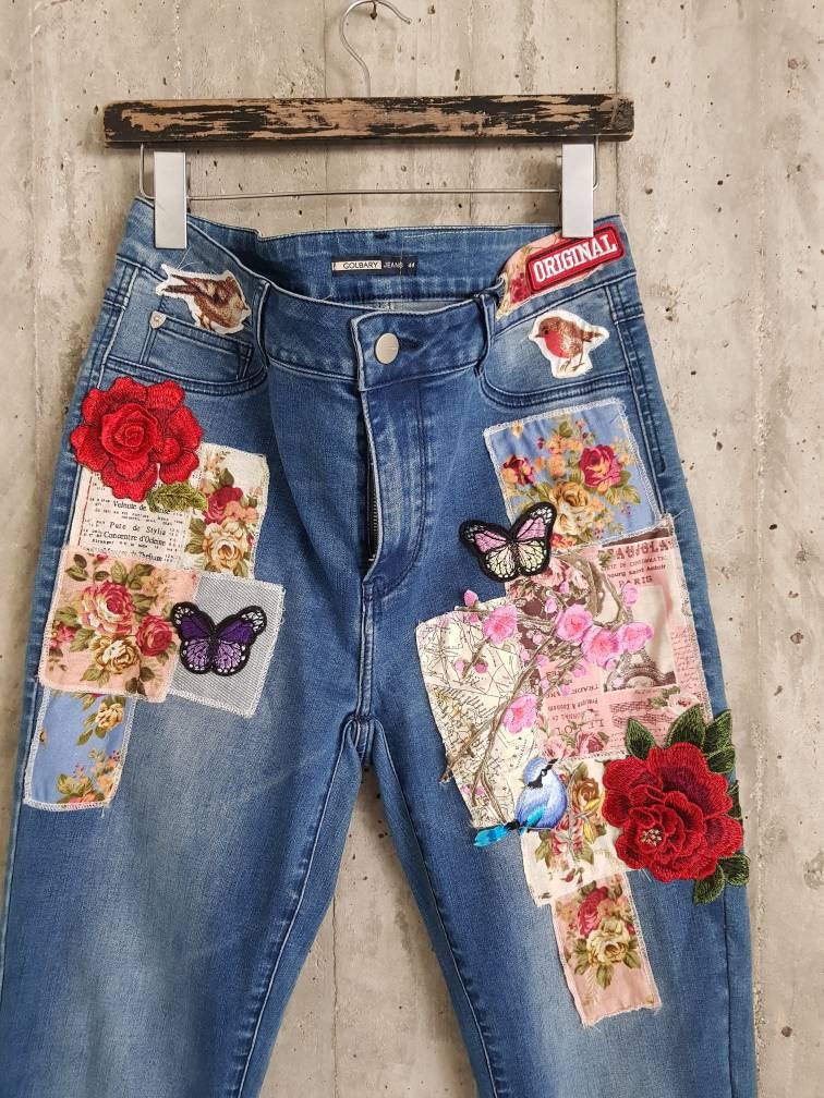 Woman jeansvintage Denim Boyfriend Jeans Button Fly | Etsy