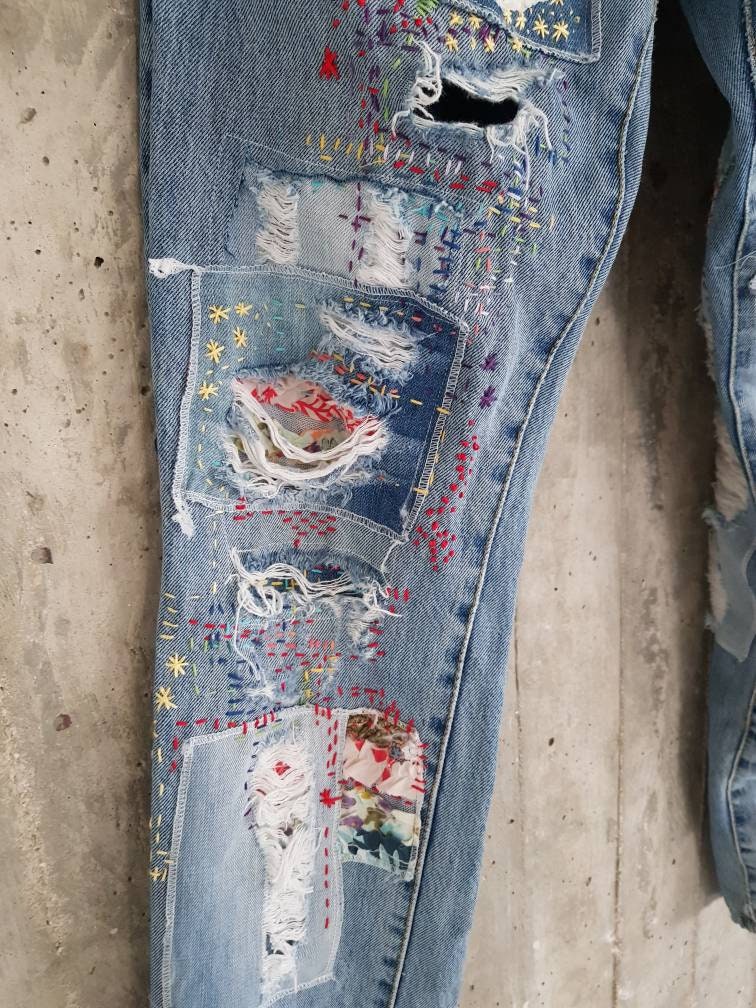 Distressed Vintage Boyfriend Jeans/hipster Jeans/all - Etsy Israel