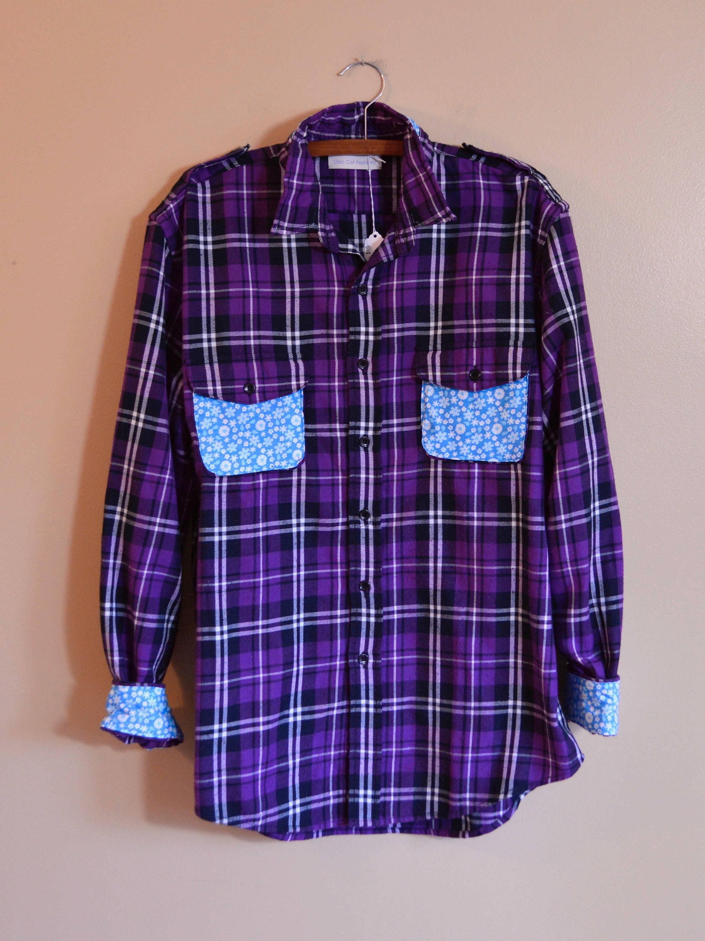 flannel shirts purple