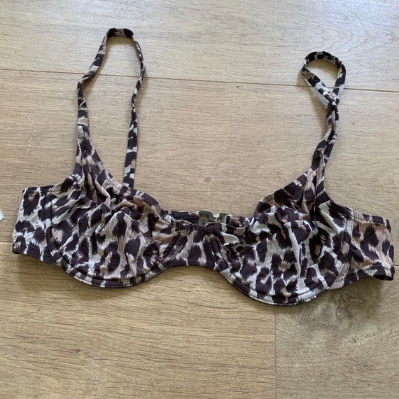 D&G Logo Metal Closure Dolce Gabbana Leopard Print Vintage Y2k