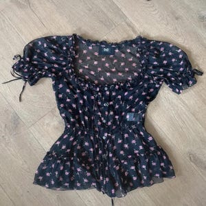 Dolce & Gabbana vintage silk ruffle blouse top cute coquette
