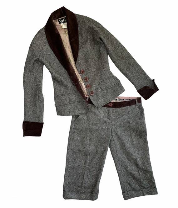 Vintage 2000 dolce Gabbana wool suit Capri trouser