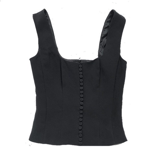 Vintage bustier black boned corset top