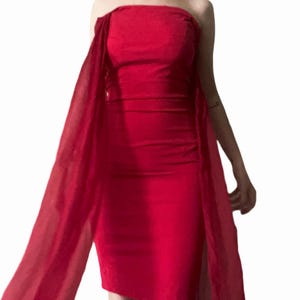 1991 dolce and gabbana red dress with silk scarfs ribbons size 44