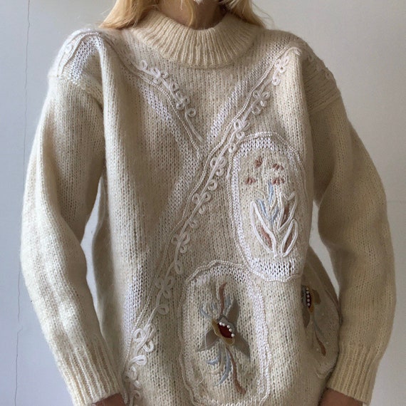 Mohair wool blend vintage 80s 90s sweater jumper e