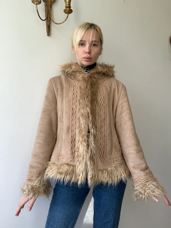 Cropped faux fur Afghan coat penny lane coat jacke