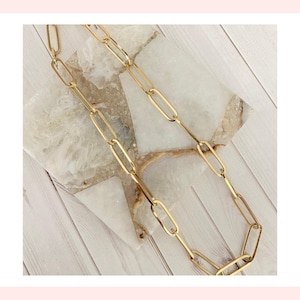 Ulka Rocks 14k gold link chain necklace, Blogger necklace, On trend necklace, Long link chain, 14k gold chain