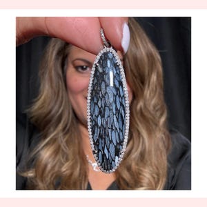 Versteinertes Holz Diamant Sterling Silber Anhänger | Versteinertes Holz Anhänger | Versteinertes Holz | Sterling Silber Anhänger | Diamant Anhänger