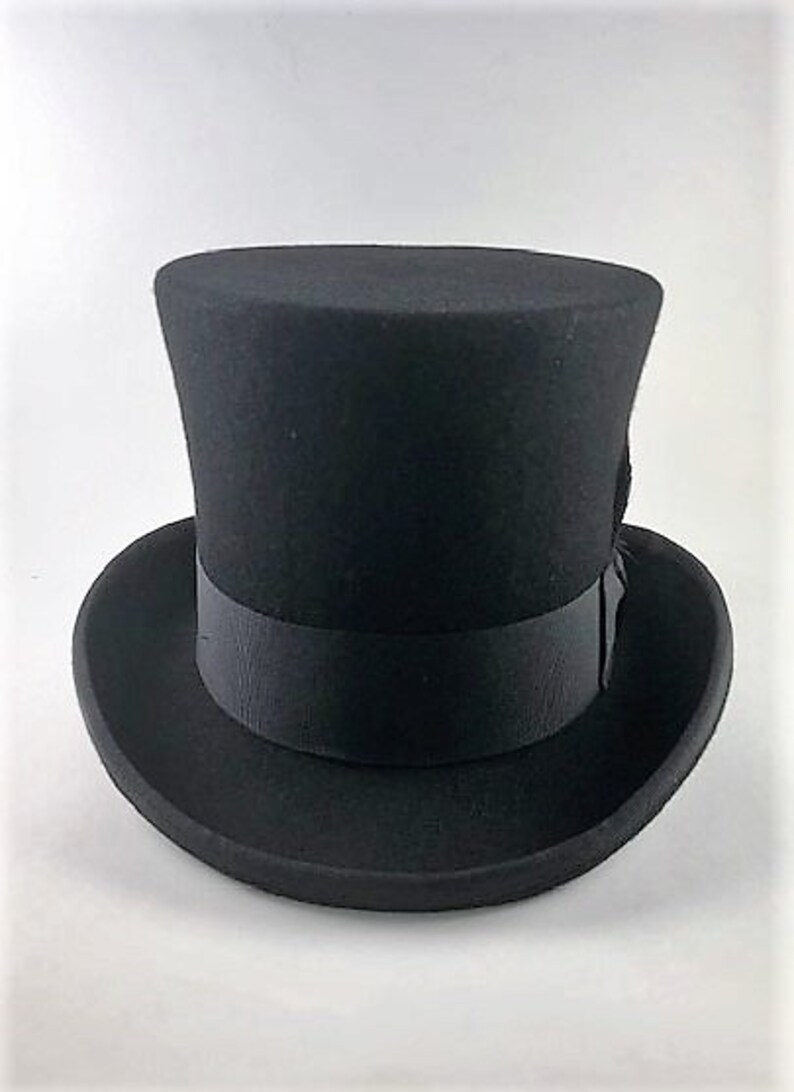 Victorian Top Hat Black Wool Felt - Etsy