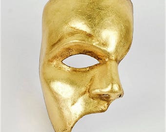 Venetian Phantom of the Opera Mask Gold Leaf