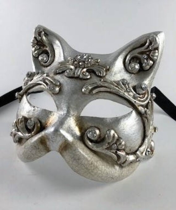 Venetian Silver Macrame Cat Mask – Visions of Venice
