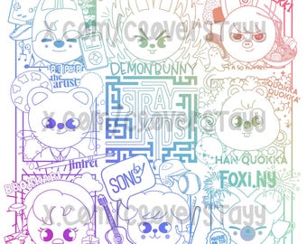 STRAY KIDS SZKOO Yearbook Coloring Page