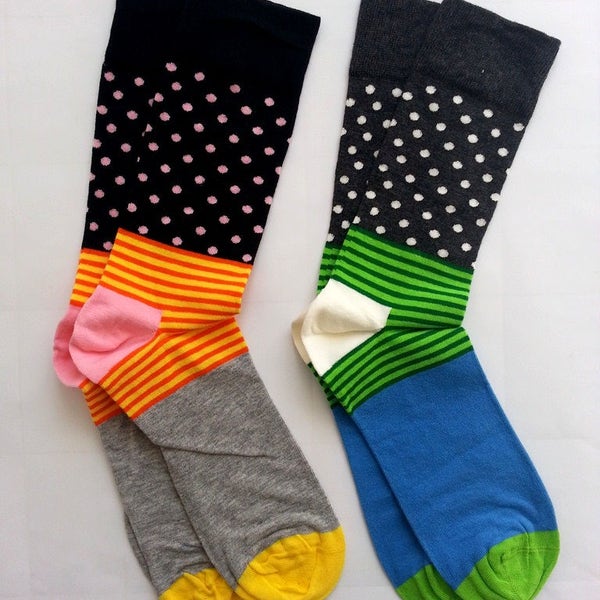 2 pairs small dots | men's socks | funny socks | cool socks | crazy socks | colorful socks | casual socks | wearpedia | womens socks