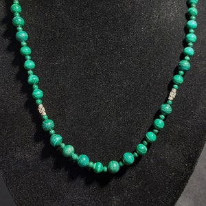 Malachite beaded necklace