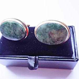 Green JADE Cufflinks Set,  14K Gold Filled Jade CUFF LINKS, Gold Filled Cufflinks  ,Men's Jewelry