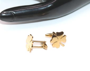 Shamrock Cufflinks Tie Bar,  Four Leaf Cufflinks Tie Bar, St. Patrick's Day Jewelry, Prom Jewelry, Irish Wedding Groom Gift