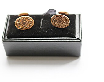 Boutons De Manchette En Or 14k Et Argent Sterling - Signés WEH, Occasion, Pour Costume élégant