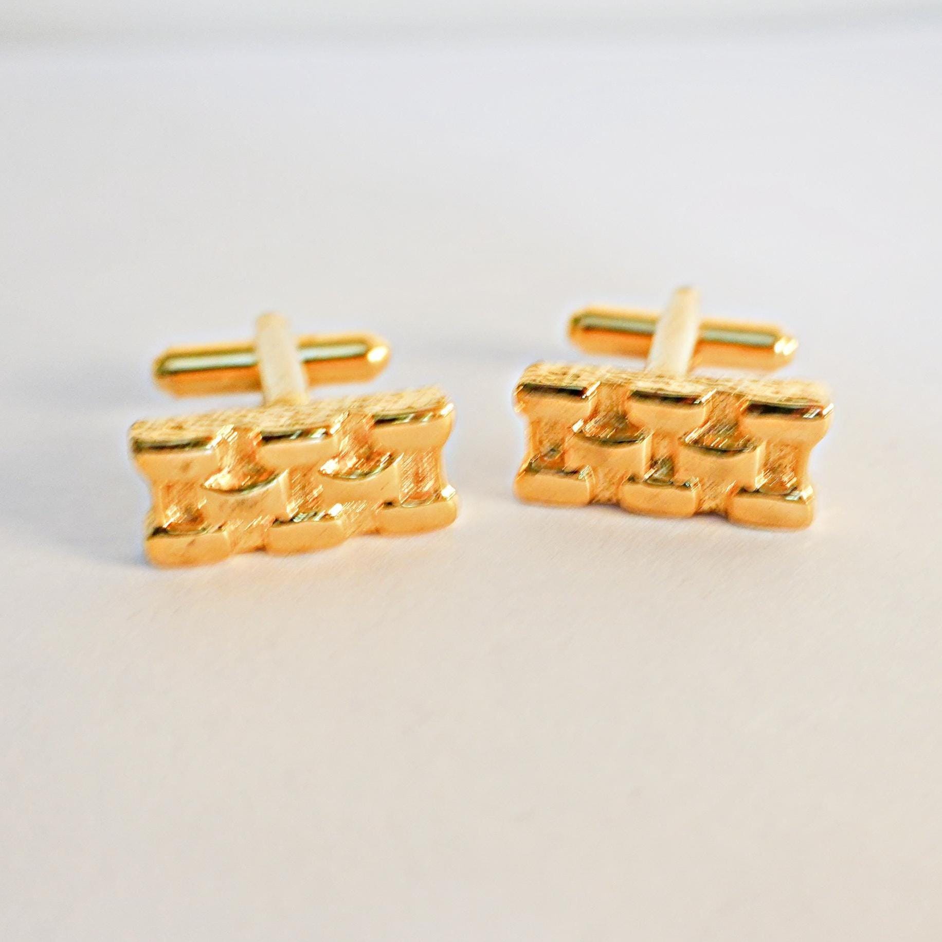 GIANNI VERSACE ゴールドカフリンクス Vintage Versace Cuff Links, Designer Mens Gold Cufflinks, Gift for