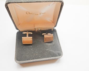 Christian Dior 1960's Gold Plate & Onyx 4 Tuxedo Shirt Studs