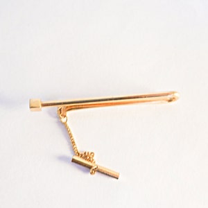 Vintage Retro Gold Filled Tie Bar Tie Clasp, Men Groom Groomsmen Dad Gift, Signed Anson