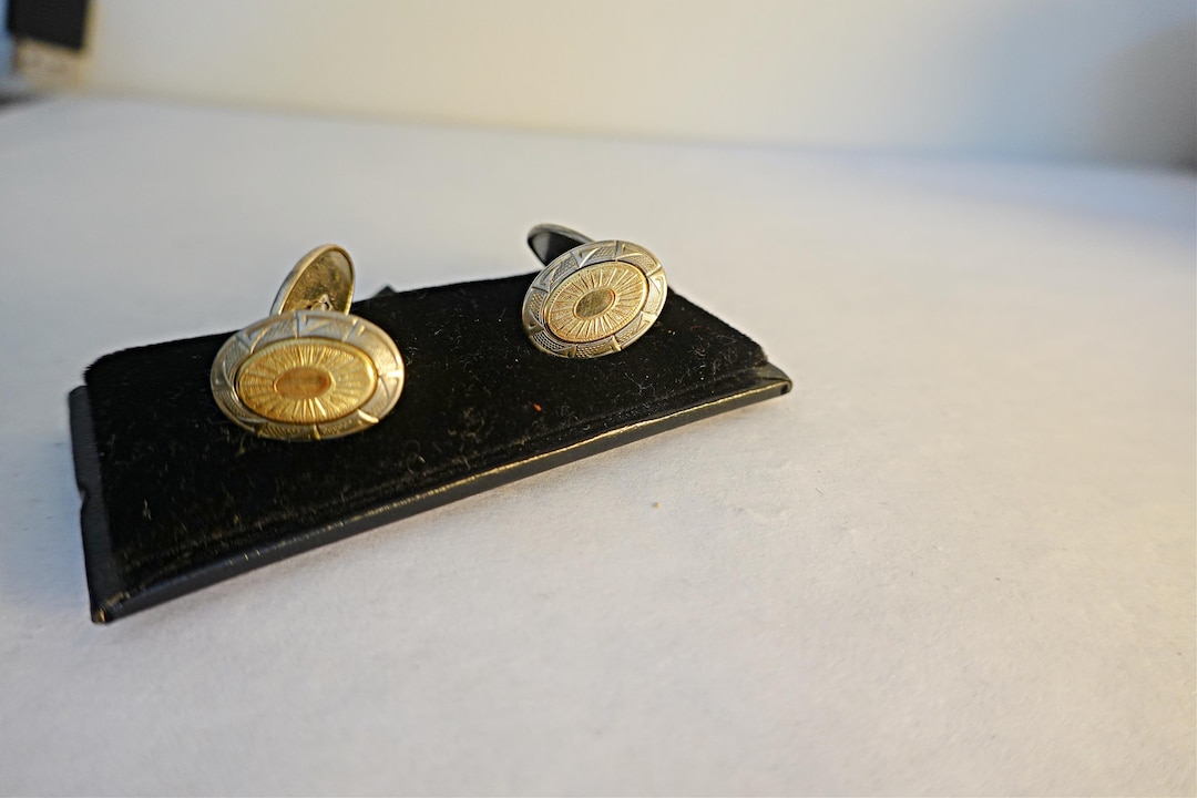 Art Deco Gold Silver Cufflinks /chain Cuff Links, Cufflinks, French ...
