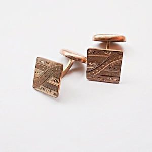 Victorian Gold Floral Cufflinks, Antique Men&#39;s Jewelry, Gift for Man, Anniversary, Men&#39;s Jewelry gift. French Cuffs