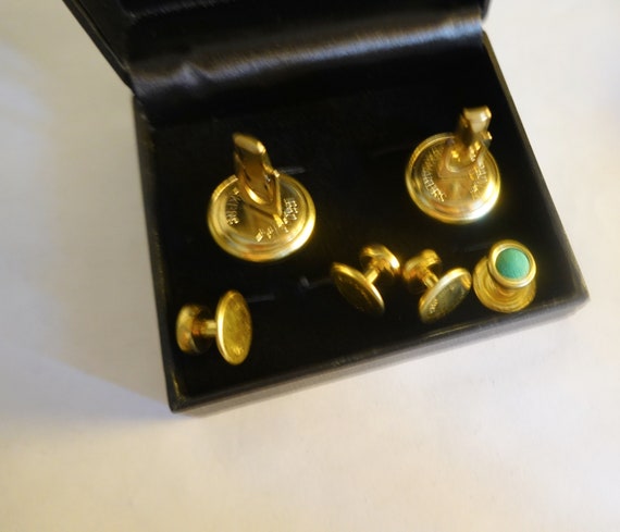 Tuxedo Cufflinks Studs, Green Cufflinks Studs,  W… - image 2