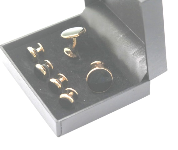 Black Tuxedo Cufflinks Studs,  Onyx Tuxedo Accessory