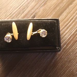 Vintage Cufflinks, Clear Crystal Cuff Links, Men's Gift, Mid Century  Cufflinks, French Cuff Cufflinks, Prom Wedding Groom, Free Gift Box