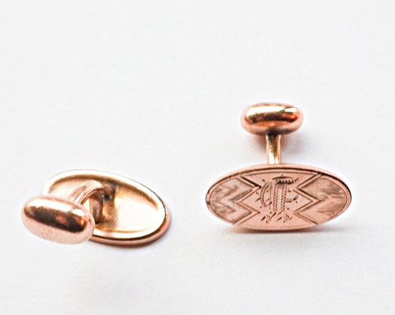 Letter F Initial Cufflinks, Gold Filled Initial F Cufflinks, Personalized Cufflinks