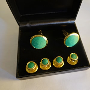 Tuxedo Cufflinks Studs, Green Cufflinks Studs,  Wedding Cufflinks, Gift for Groom, best man, Groomsmen Gifts, minimalistic