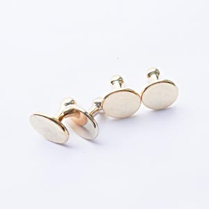 Vintage Gold Tuxedo Shirt Studs, 4er Set Ohrstecker, Gelb Gold überzogene Tuxedo Studs, Manschettenknöpfe, Hochzeitsgeschenk für Männer, Geschenk zur Hochzeit