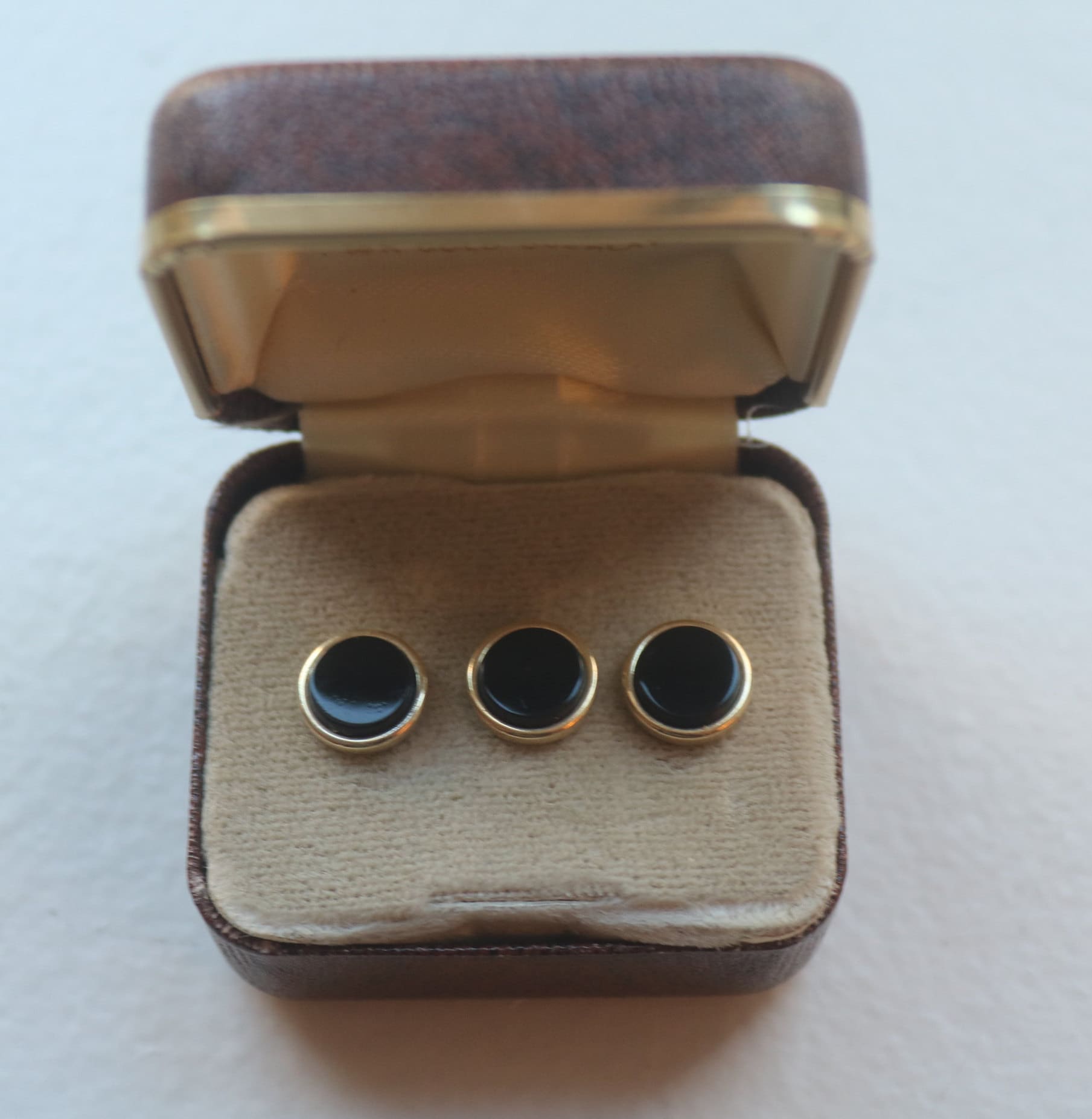 Vintage Tuxedo Shirt Studs Krementz Gold and Black Onyx Etsy