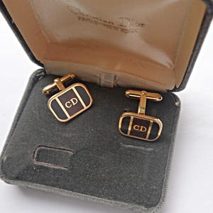 Christian Dior Cufflinks,  Dior Enamel  Cufflinks,  Vintage Menswear Designer, Gift for Man, Mens Christmas Gift, Dior Original