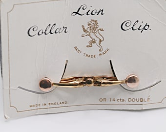 Antique 14k Gold Front Shirt Collar Bar, Minimalist Men's Accessory (Made in England)