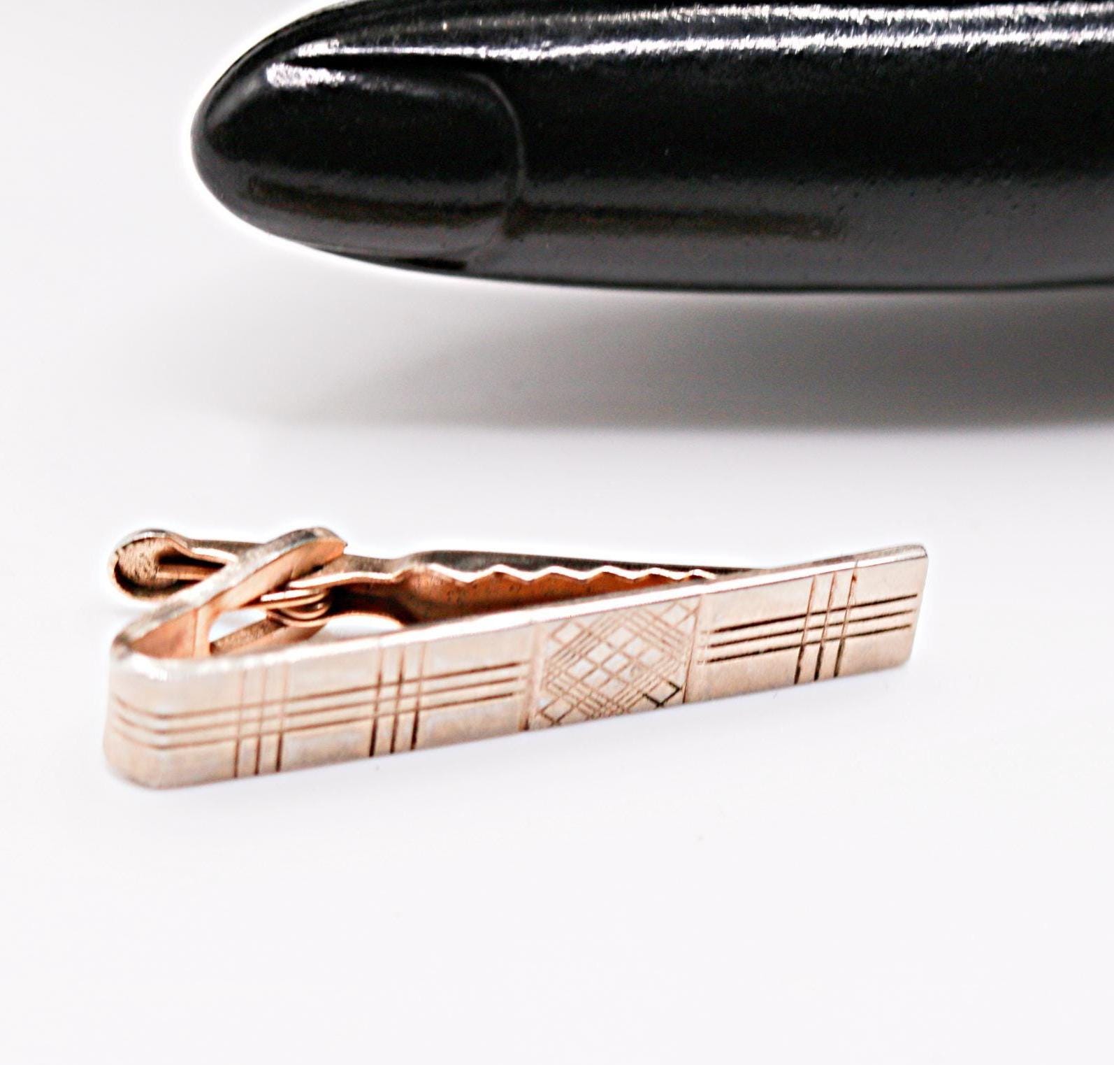 Geometric Tie Bar - Etsy ERMENEGILDO ZEGNA Tie Brown Mix Floral Elegant Necktie Silk Made Italy 3.75x57 main image 1
