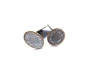 Antique  Cufflinks,  Two Tone  Yellow Gold and White Gold Top Cufflinks, Edwardian Cufflinks,  Groom Gift, Mens Wedding Tuxedo Cufflinks