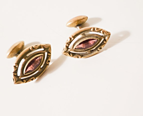 Victorian cufflinks. Amethyst Gemstone cufflinks. 